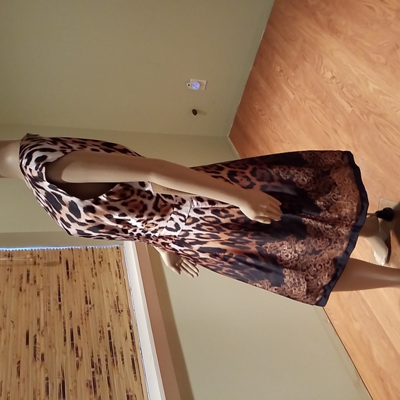 Boston Proper Fit & Flare Animal Print Sleeveless Dress Size 18 - Picture 6 of 12